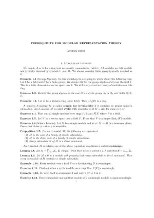 Prerequisite for Modular Representation Theory 11