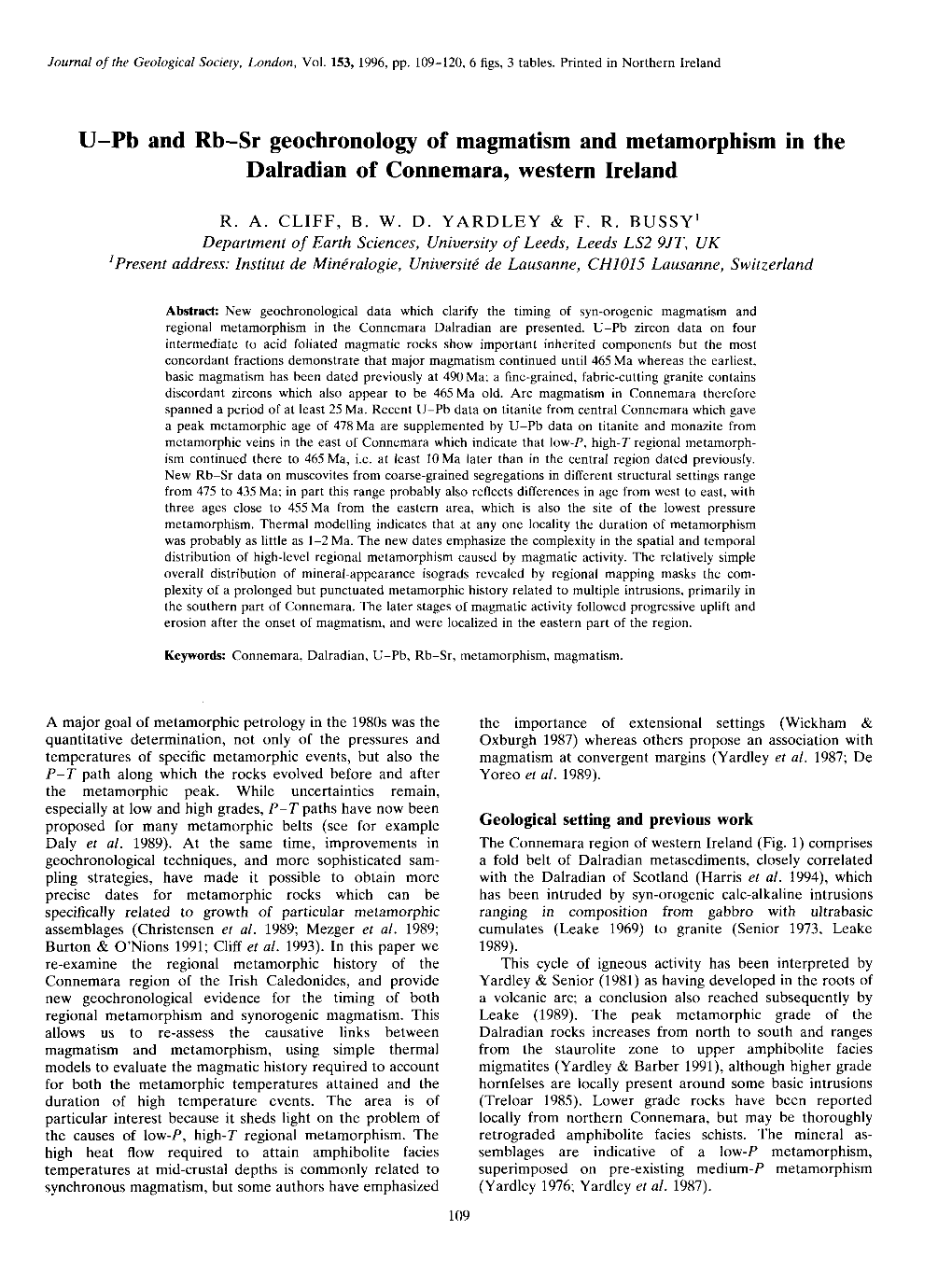 U-Pb and Rb-Sr Geochronology of Magmatism and Metamorphism in the Dalradian of Connemara, Western Ireland