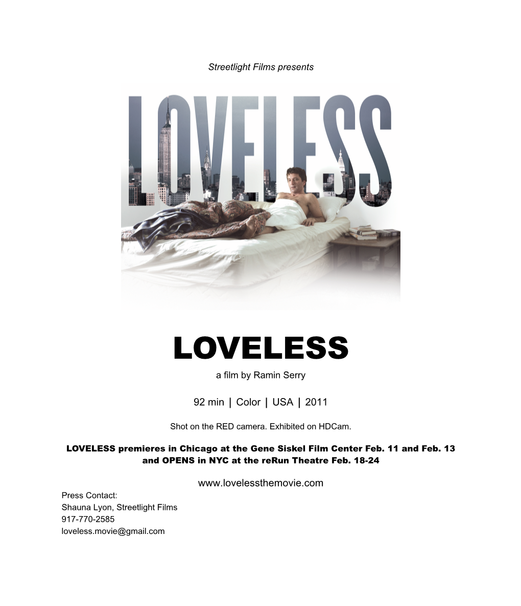 LOVELESS a Film by Ramin Serry