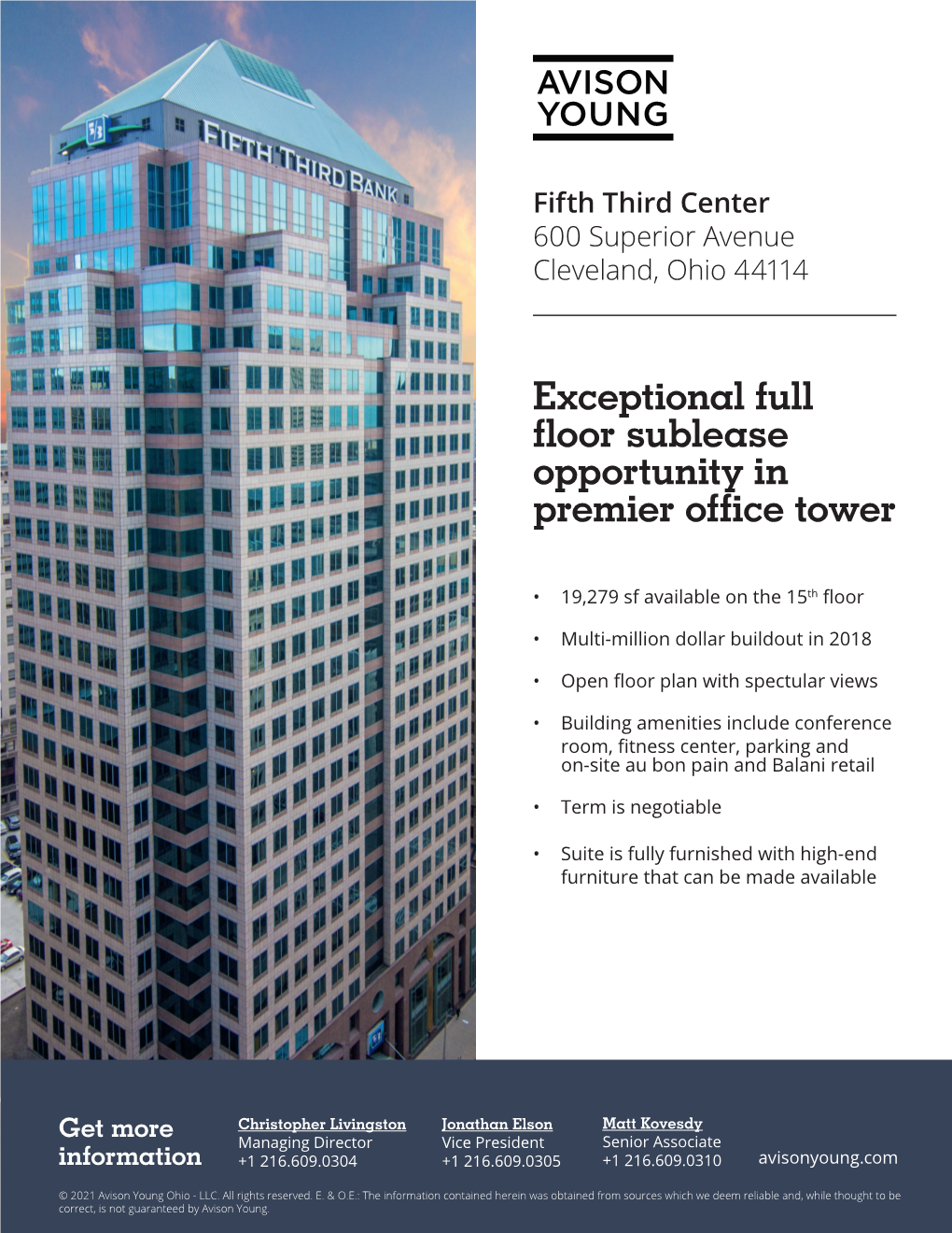Exceptional Full Floor Sublease Opportunity in Premier Office Tower