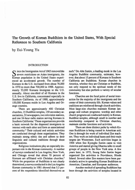 The Growth of Korean Buddhism in the United States, with Special Reference to Southern California by Eui-Young Yu