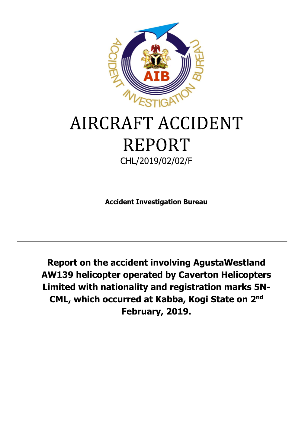 Aircraft Accident Report Chl/2019/02/02/F