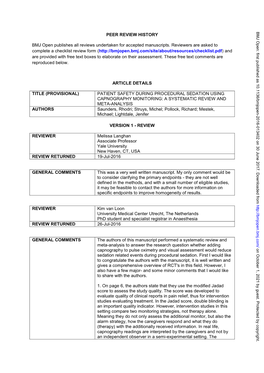 A SYSTEMATIC REVIEW and META-ANALYSIS AUTHORS Saunders, Rhodri; Struys, Michel; Pollock, Richard; Mestek, Michael; Lightdale, Jenifer