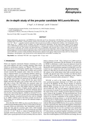 An In-Depth Study of the Pre-Polar Candidate WX Leonis Minoris