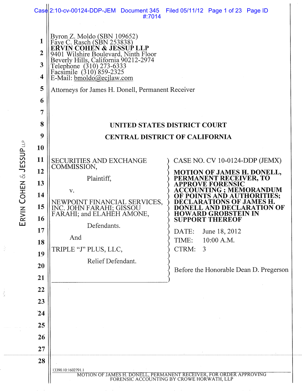 Case 2:10-Cv-00124-DDP-JEM Document 345 Filed