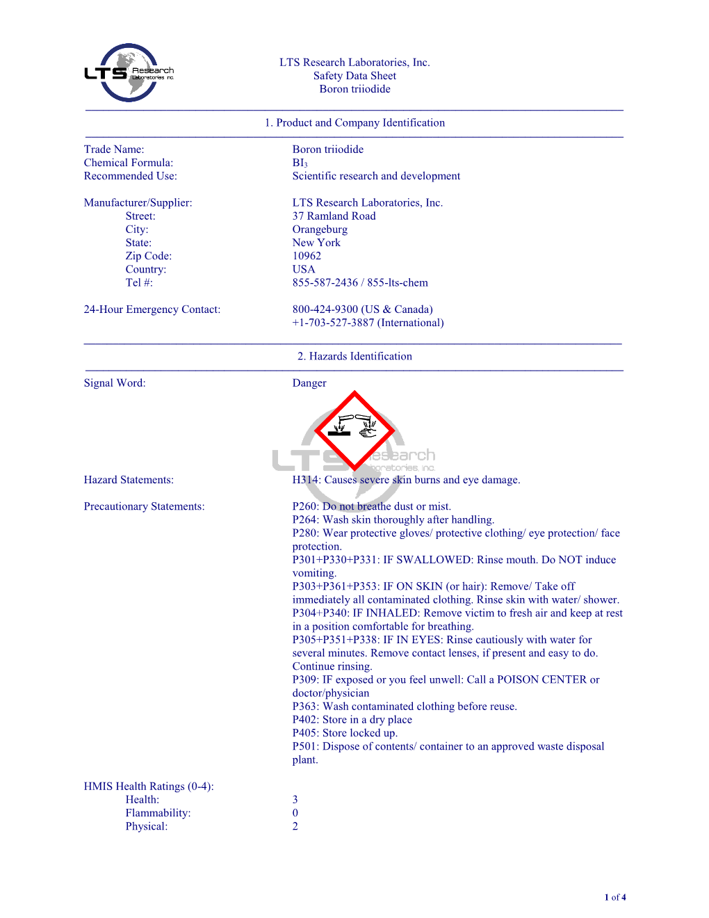 Material Safety Data Sheet