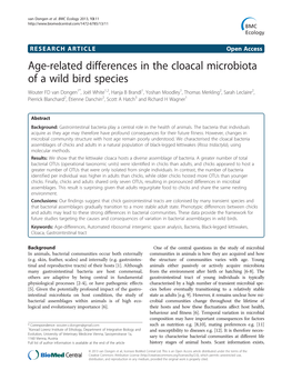 Age-Related Differences in the Cloacal Microbiota of a Wild Bird Species