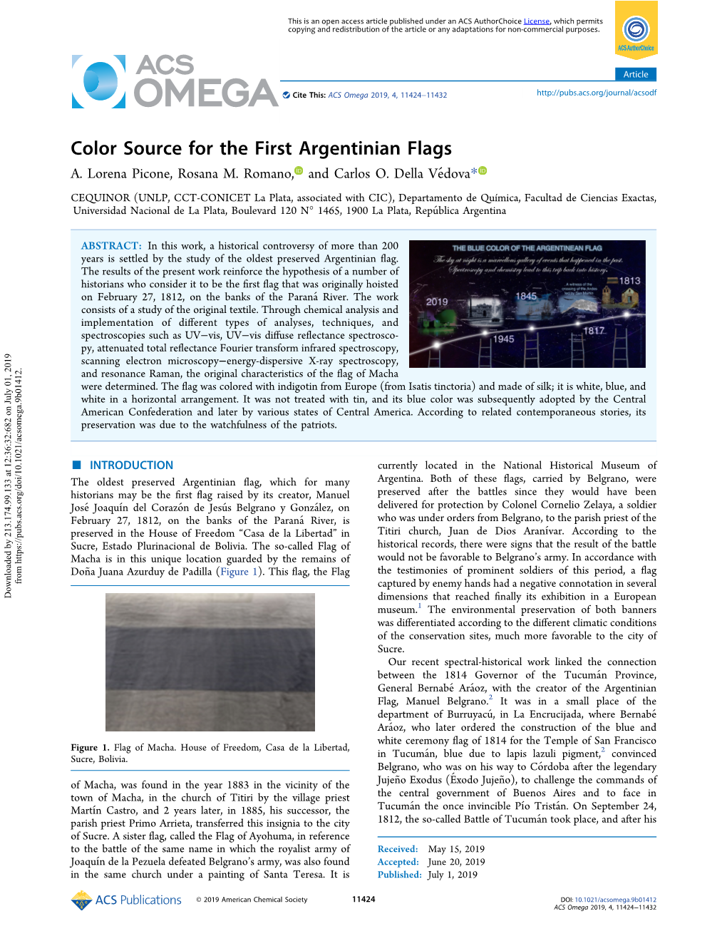 Color Source for the First Argentinian Flags A