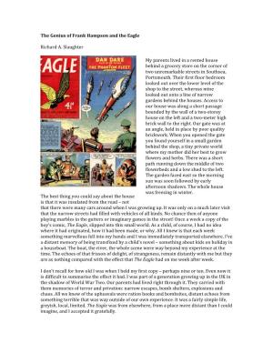 The Genius of Frank Hampson and the Eagle Richard A. Slaughter The