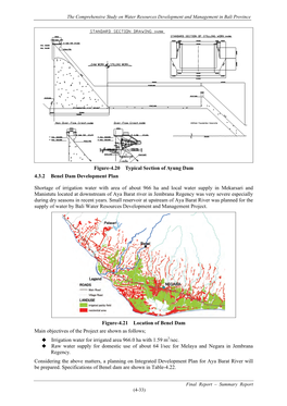 Figure-4.20 Typical Section of Ayung Dam 4.3.2 Benel Dam Development Plan