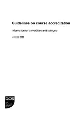 Guidelines on Course Accreditation