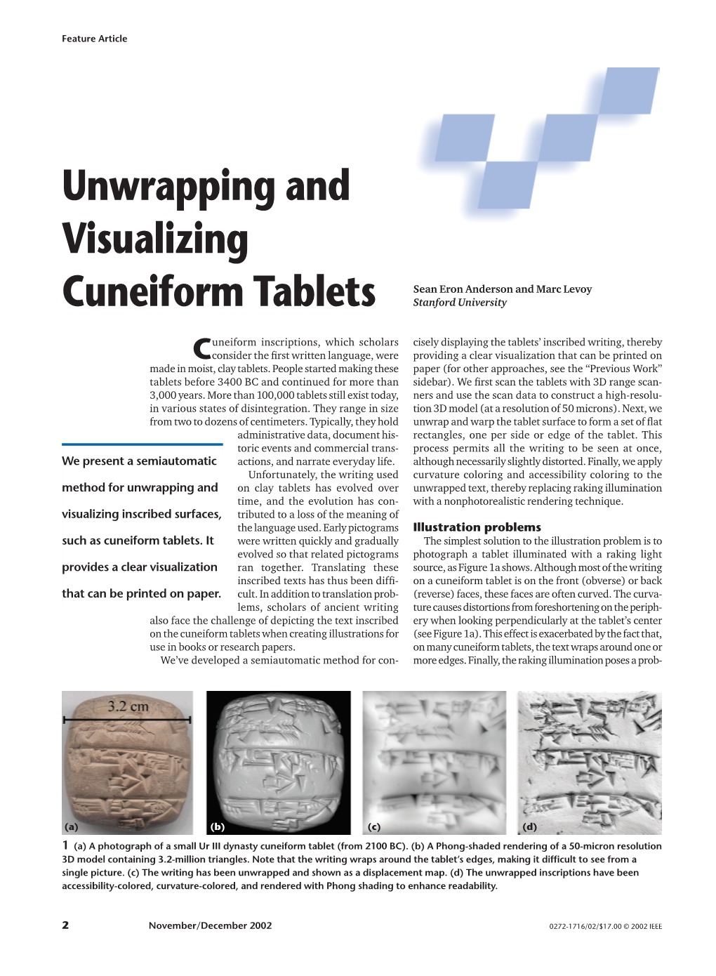 Unwrapping and Visualizing Cuneiform Tablets