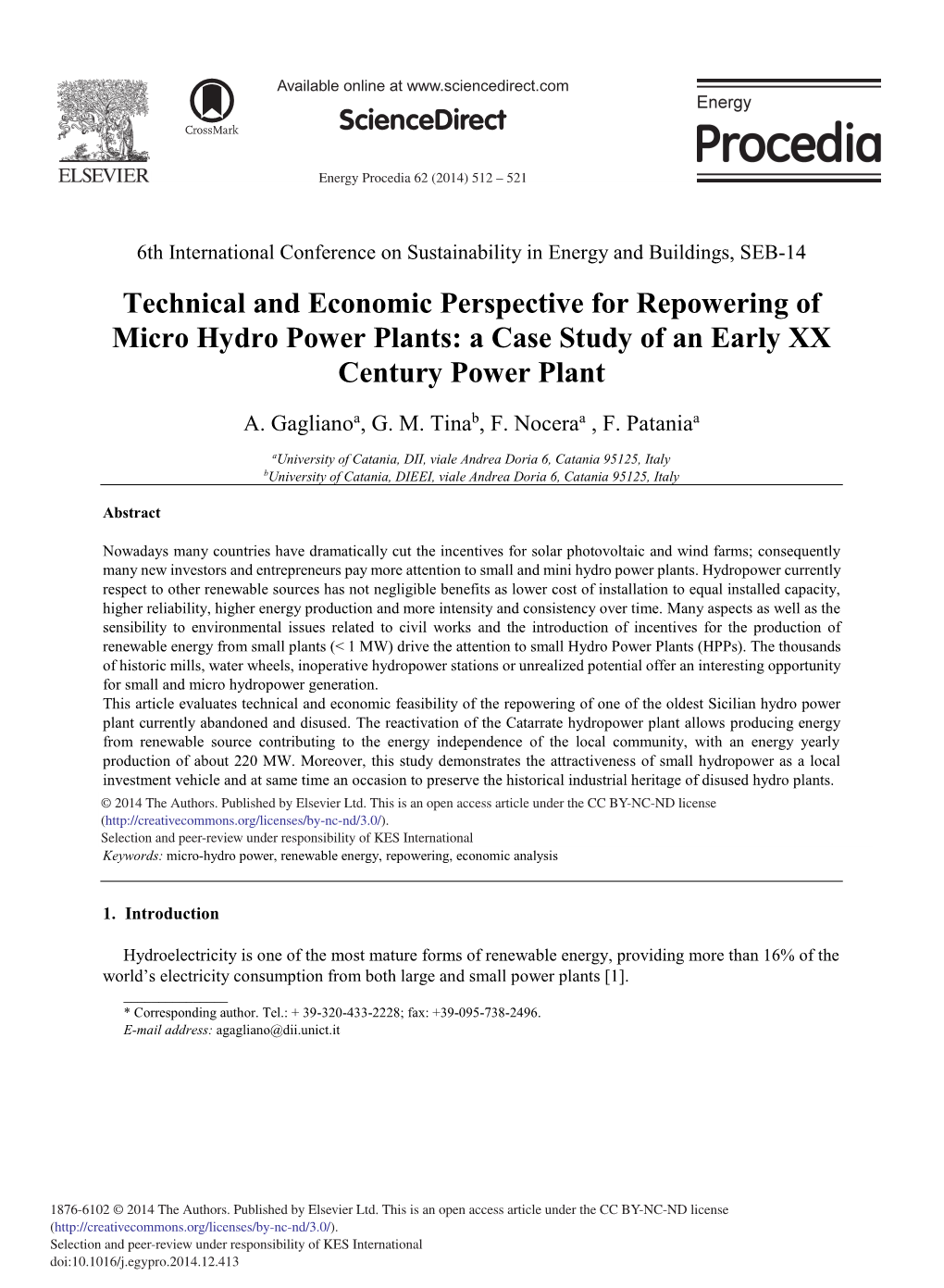 Technical and Economic Perspective for Repowering of Micro Hydro Power Plants: a Case Study of an Early XX Century Power Plant