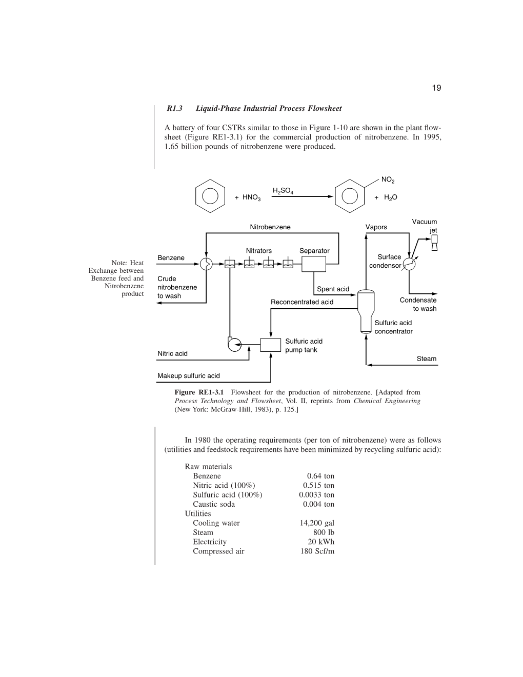 R1.3 Liquid-Phase Industrial Process Flowsheet a Battery of Four Cstrs