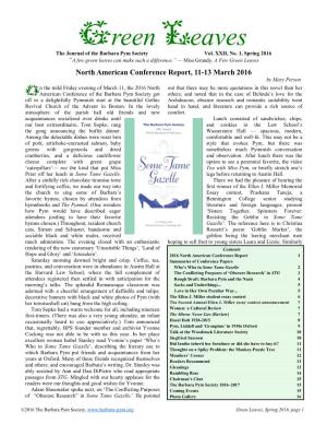 Green Leaves the Journal of the Barbara Pym Society Vol
