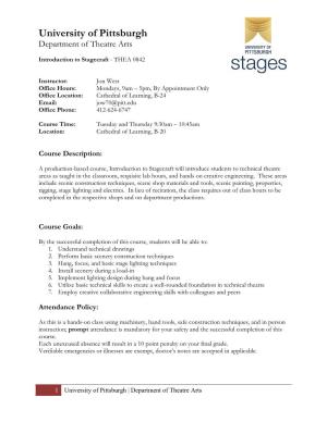 Introduction to Stagecraft - THEA 0842