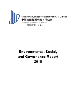 Environmental, Social, and Governance Report 2018
