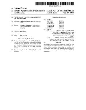 (12) Patent Application Publication (10) Pub. No.: US 2015/0050713 A1 Malakhov Et Al