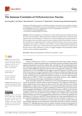 The Immune Correlates of Orthohantavirus Vaccine