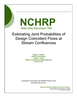 NCHRP Web-Only Document 199: Estimating Joint Probabilities of Design Coincident Flows at Stream Confluences