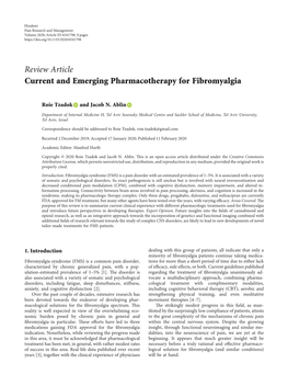 Review Article Current and Emerging Pharmacotherapy for Fibromyalgia