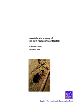 Invertebrate Survey of the Softrock Cliffs of Norfolk