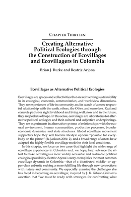 Alternative Political Ecologies Through the Construction of Ecovillages and Ecovillagers in Colombia