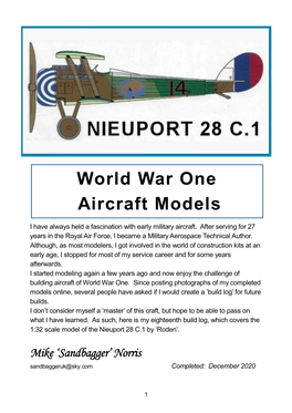 World War One Aircraft Models