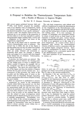 A Proposal to Redefine the Thermodynamic Temperature Scale: with a Parable of Measures to Improve Weights