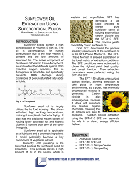 Sunflower Oil Extraction Using Supercritical Fluids