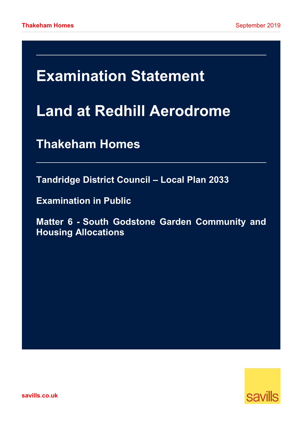 Examination Statement Land at Redhill Aerodrome