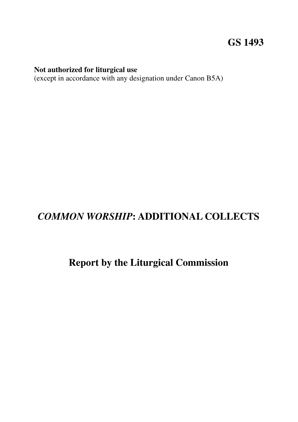 Common Worship Additional Collects