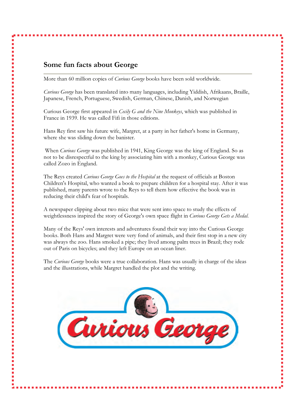 Some Fun Facts About George