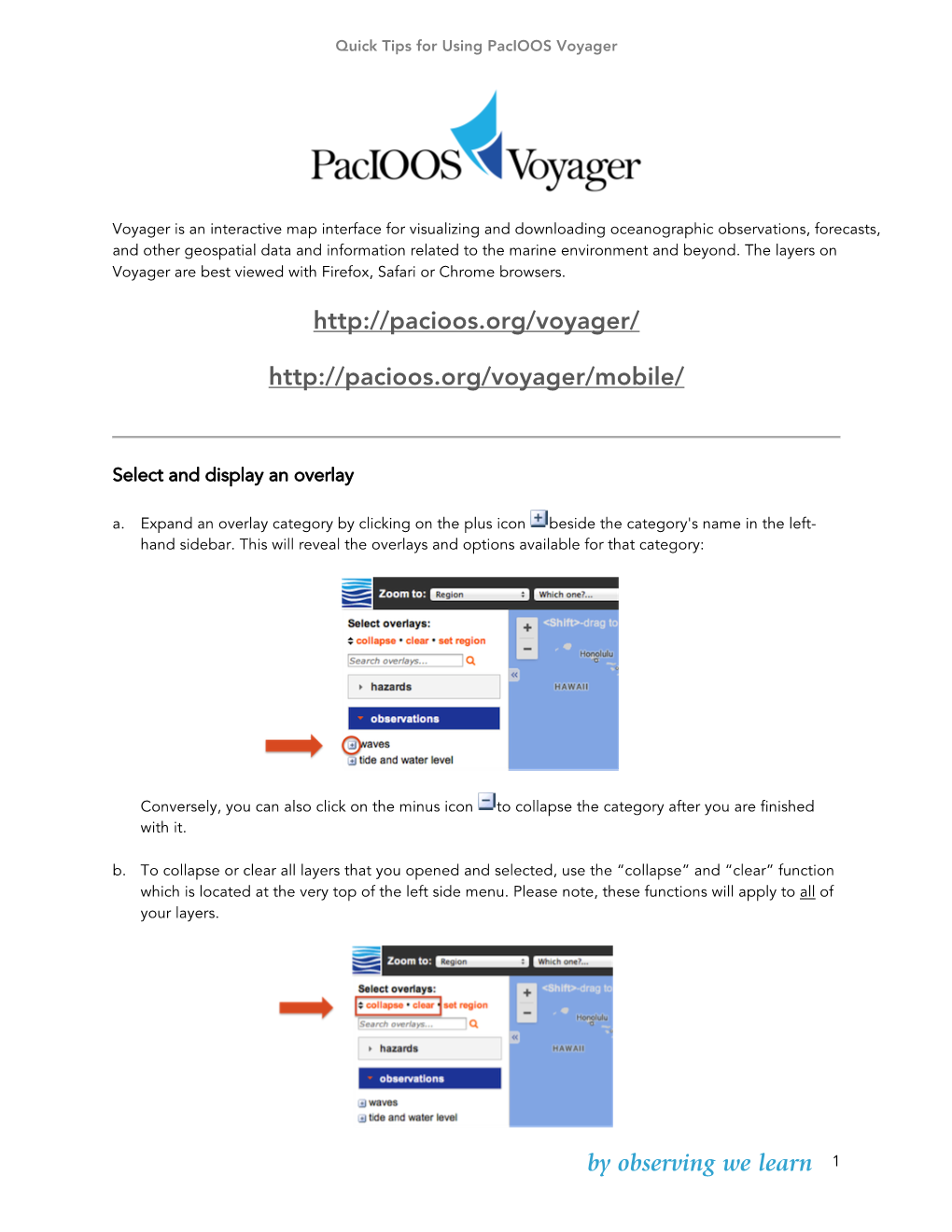 About Pacioos Voyager Handout