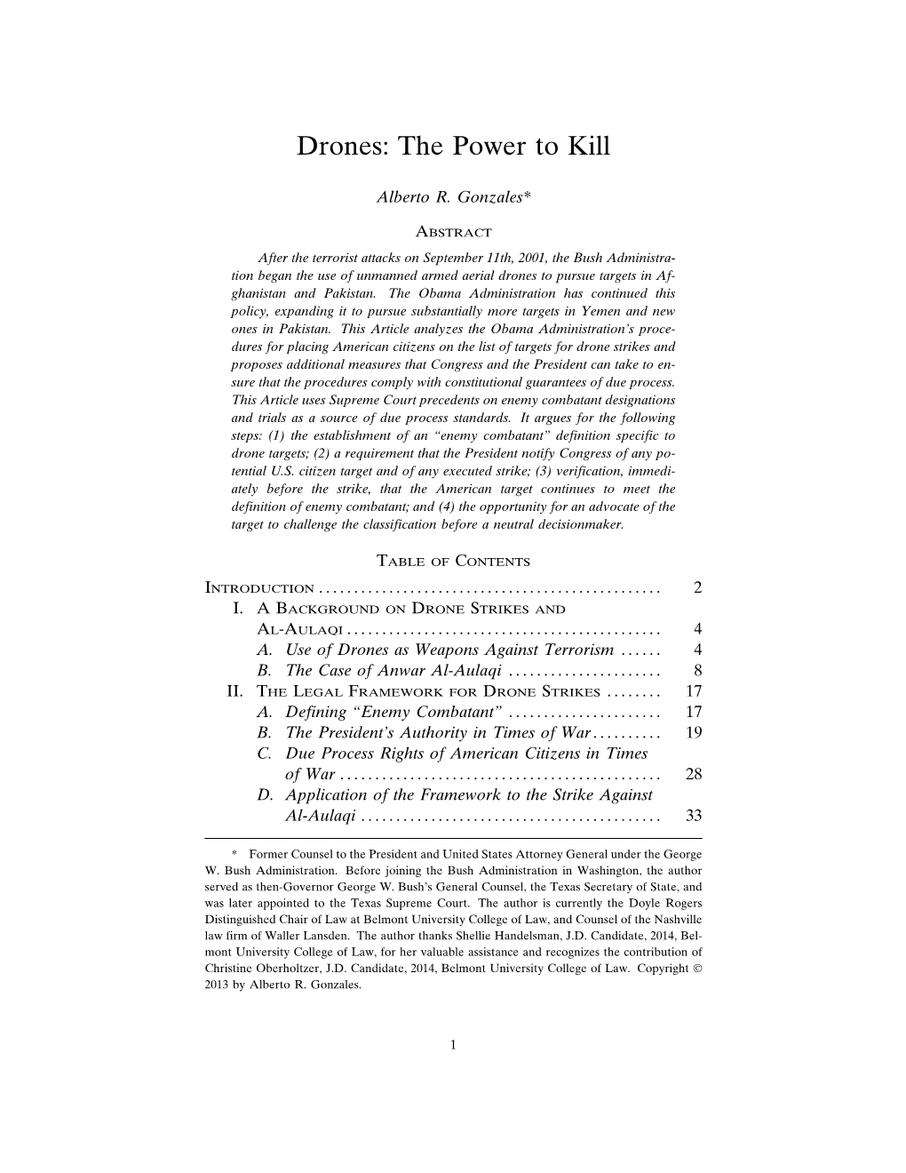 Drones: the Power to Kill