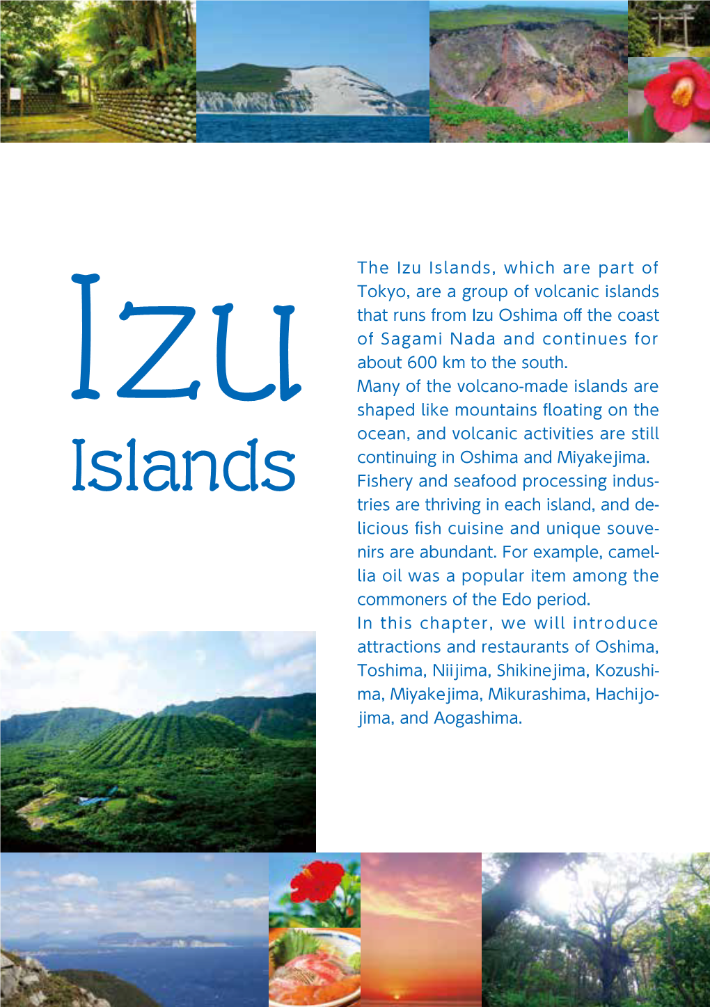 Islands, Which Are Part of Tokyo, Are a Group of Volcanic Islands That Runs from Izu Oshima Oﬀ the Coast of Sagami Nada and Continues for About 600 Km to the South