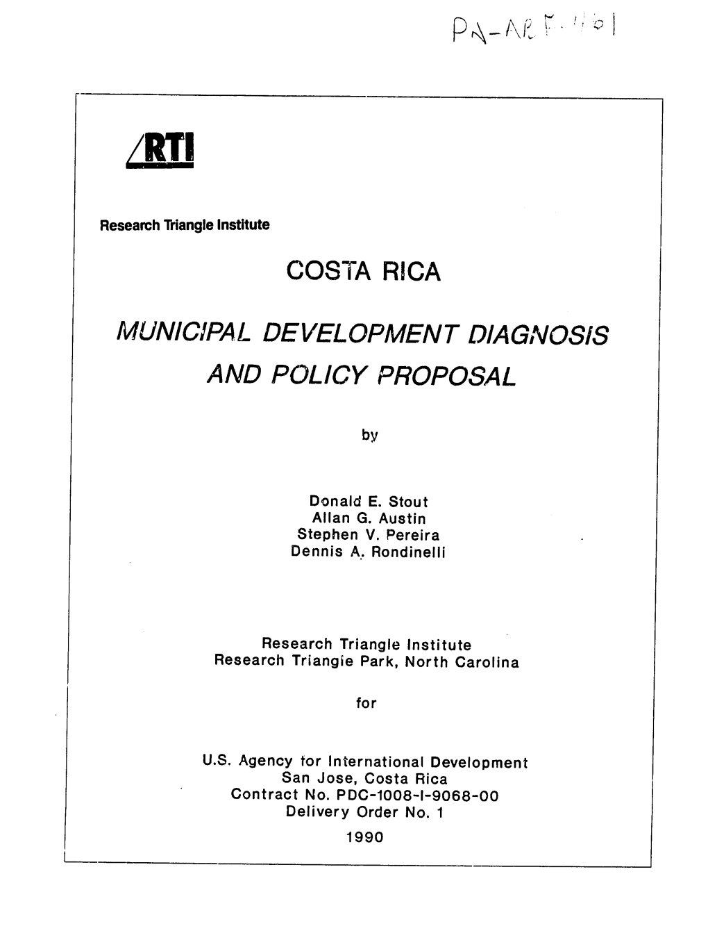 Costa Rica Municipal Development Diagnosis And