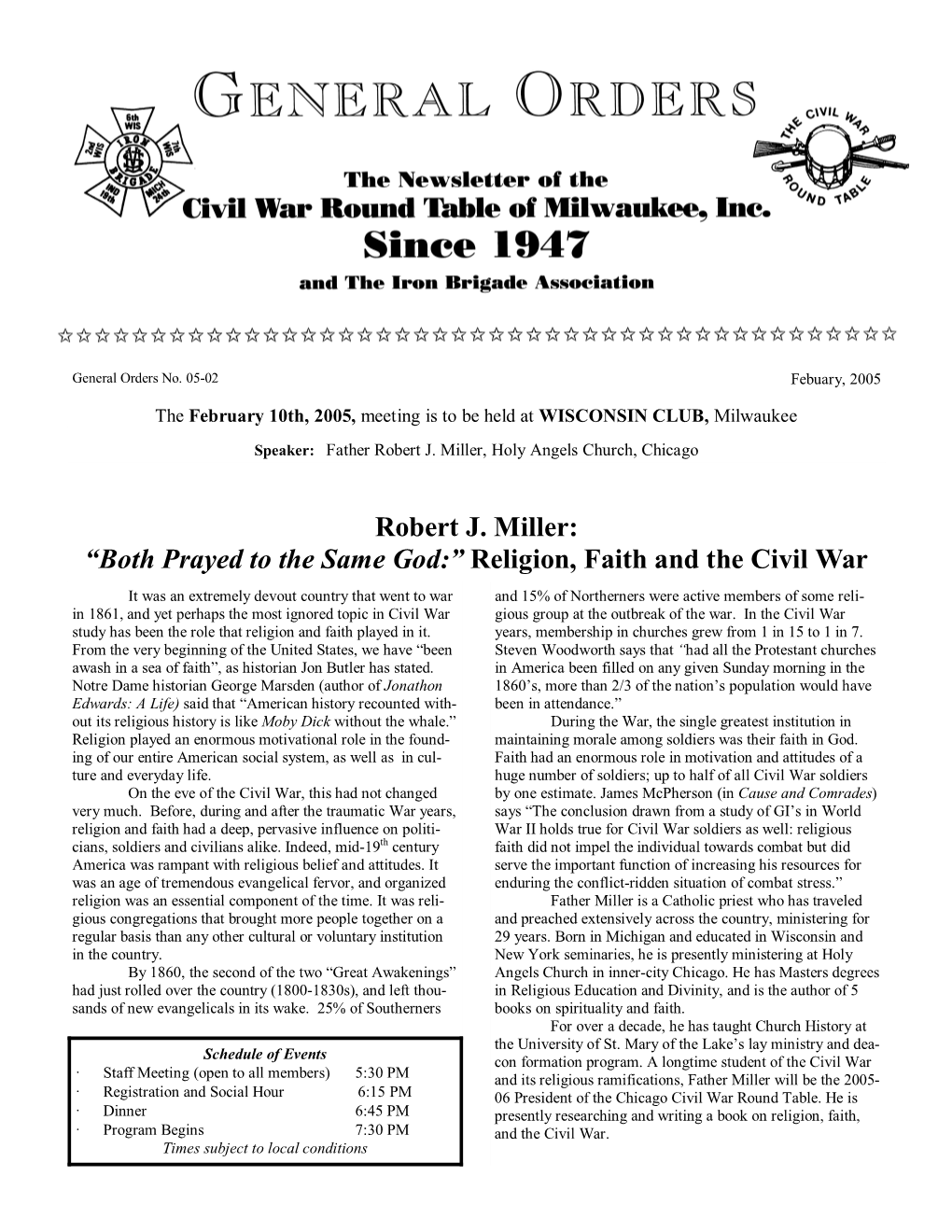 Robert J. Miller: “Both Prayed to the Same God:” Religion, Faith and The