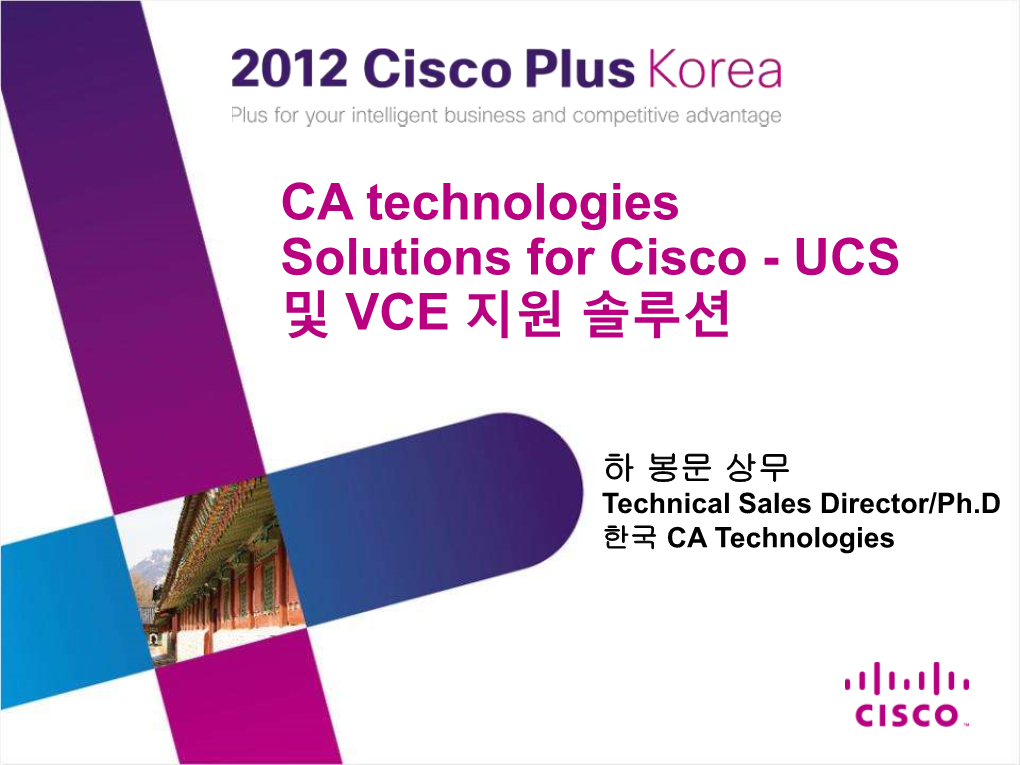 CA Technologies Solutions for Cisco - UCS 및 VCE 지원 솔루션