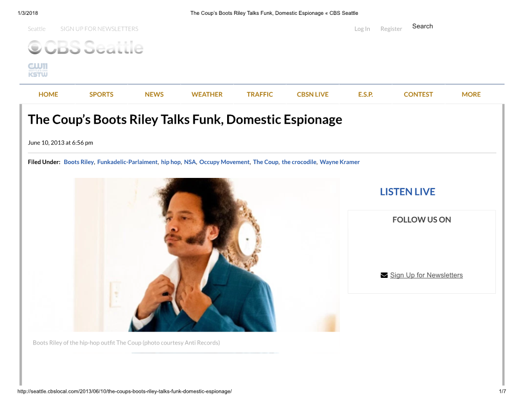 The Coup's Boots Riley Talks Funk, Domestic Espionage