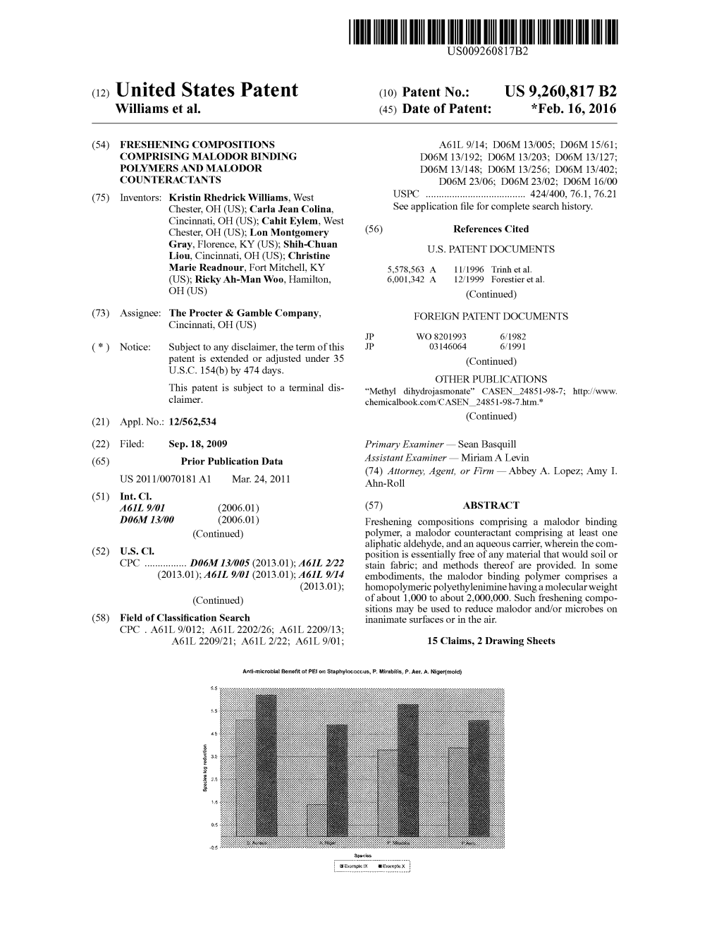 (12) United States Patent (10) Patent No.: US 9.260,817 B2 Williams Et Al