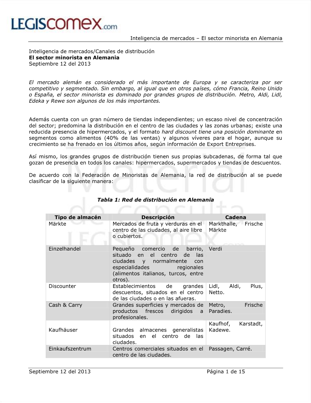 Inteligencia De Mercados – El Sector Minorista En Alemania