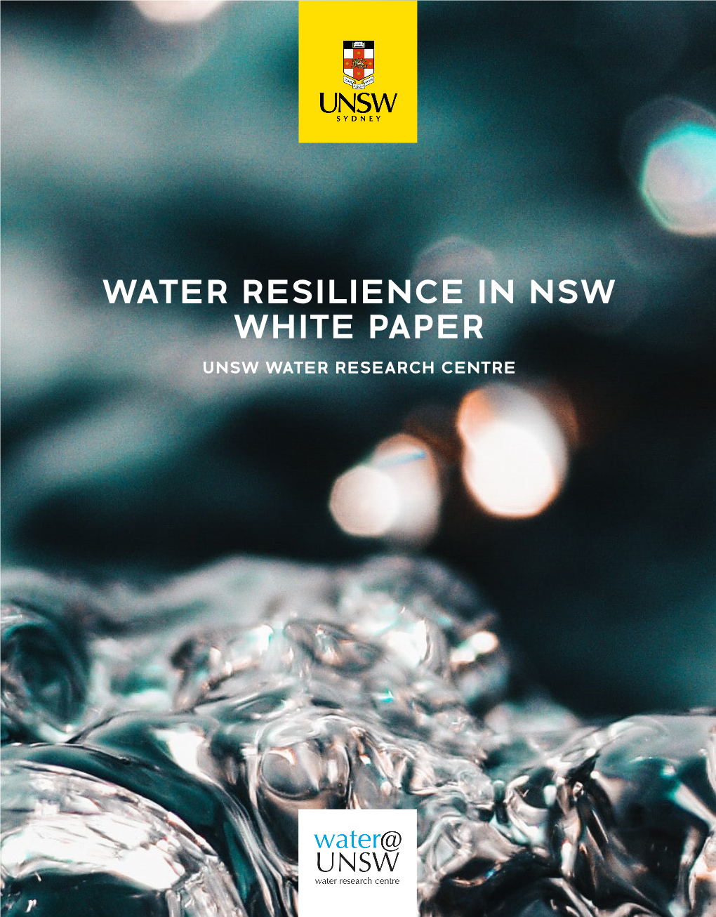 Water Resilience in Nsw White Paper Unsw Water Research Centre