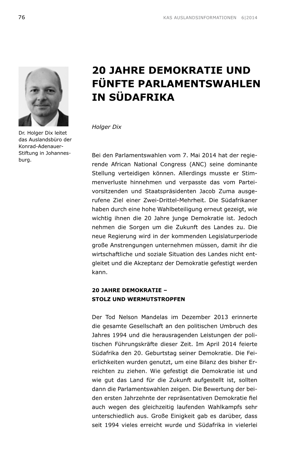 KAS-Auslandsinformationen 06/2014