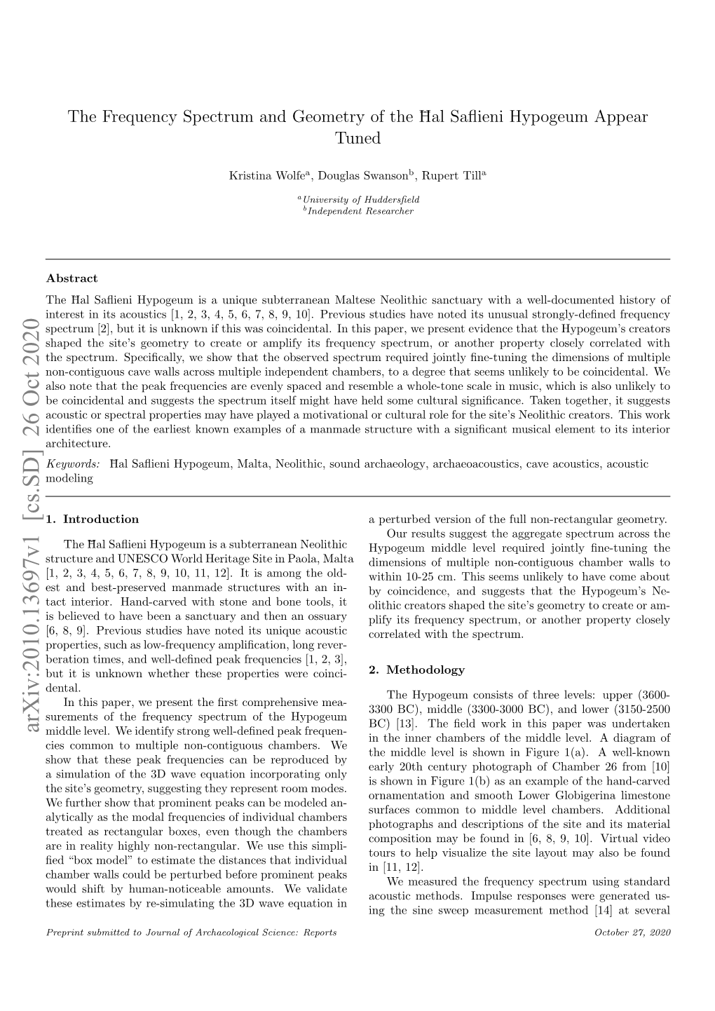 The Frequency Spectrum and Geometry of the Tohtoal Saflieni