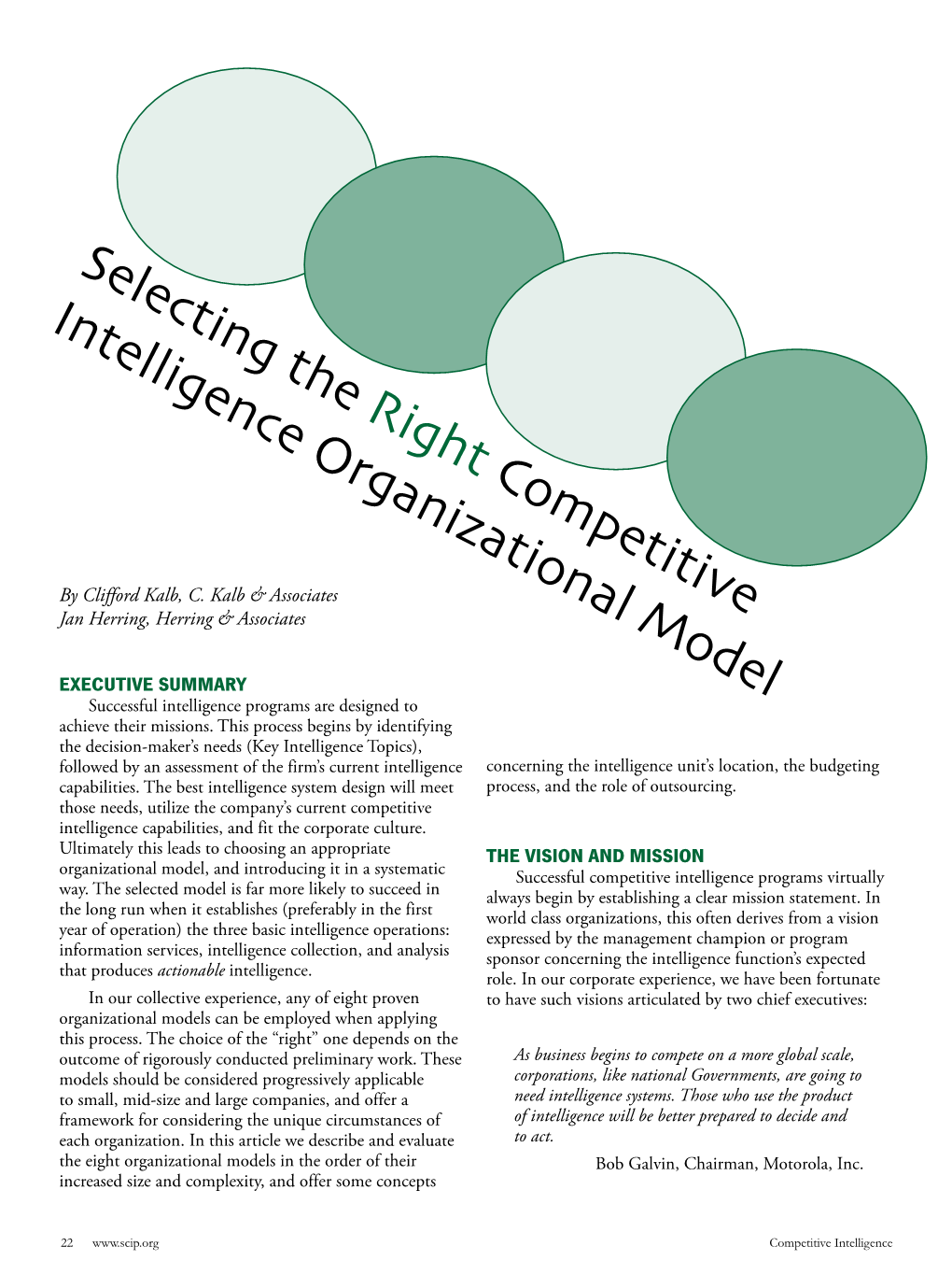 Selecting the Right Competitive Intelligence Organizational Model