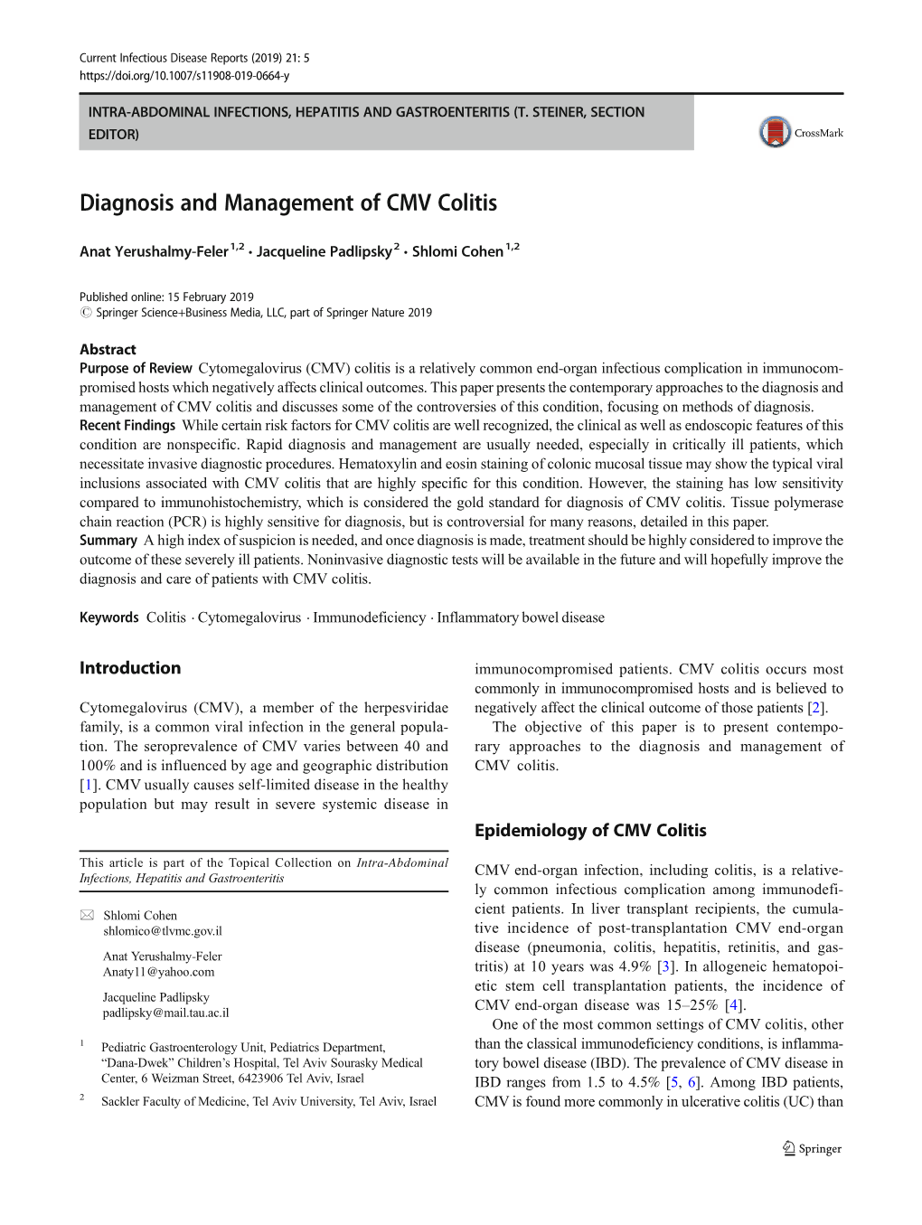 Diagnosis and Management of CMV Colitis