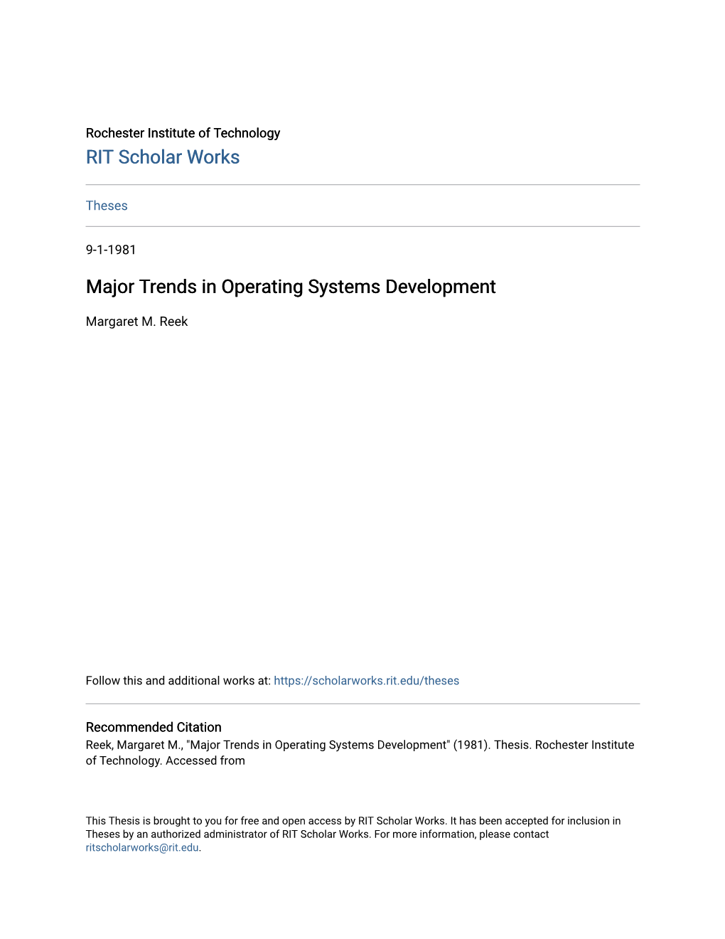 Major Trends in Operating Systems Development