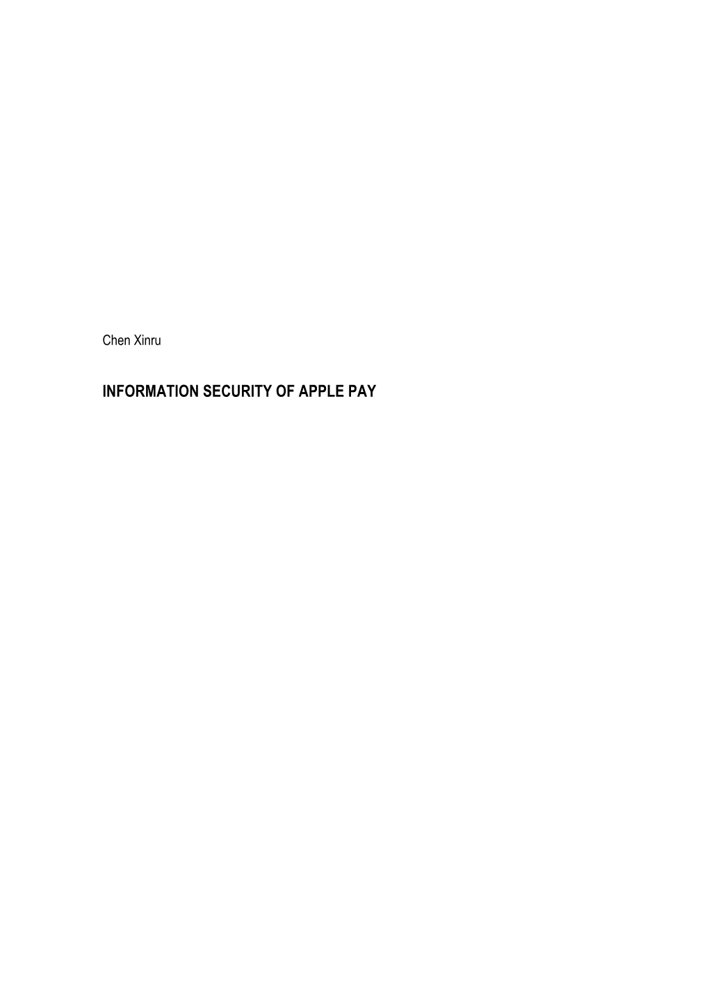 Information Security of Apple Pay