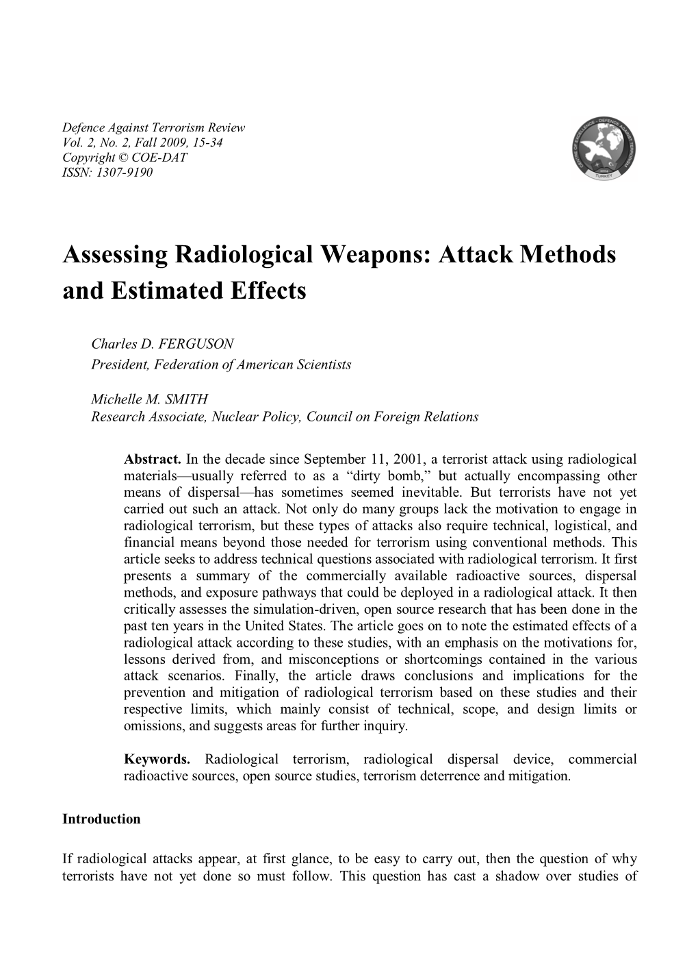 Assessing Radiological Weapons: Attack Methods and Estimated Effects